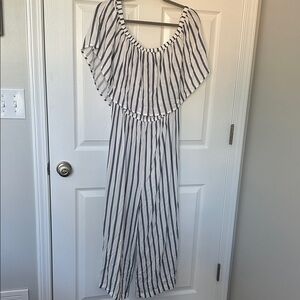 Mud Pie Navy and White Striped Jumper